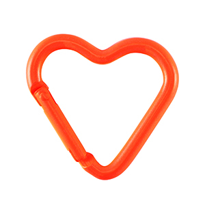 Appr&ecirc;ts color&eacute;s anneau porte-cl&eacute;s coeur Orange n&eacute;on