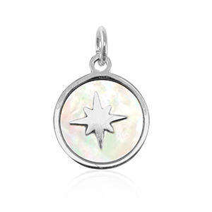 Breloques en acier Inox coquille 10mm Argent&eacute;-blanc (couleur naturelle)