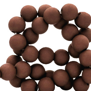 Perles acryliques 4 mm Marron brique fonc&eacute;