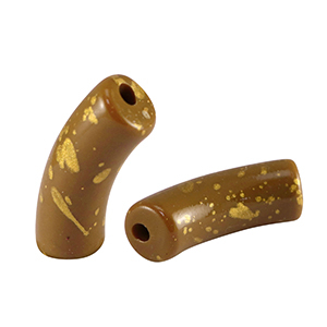 Perles acryliques tube brillante Marron-dor&eacute;