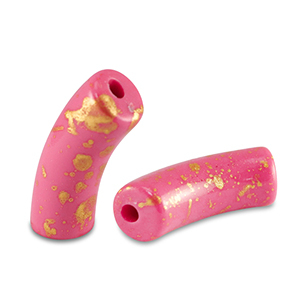 Perles acryliques tube brillante Rose-dor&eacute;