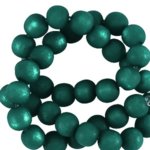 Perles Super Polaris Apaco rond 8mm mat Vert p&eacute;trole