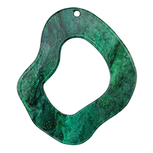 Pendentifs en r&eacute;sine organique paillet&eacute; Multicolore vert