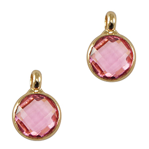 Pendentifs en verre Crystal Glass 7mm Rose-dor&eacute;