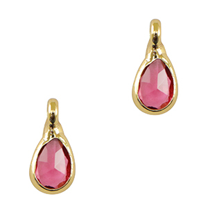 Pendentifs en verre Crystal Glass goutte Rose-dor&eacute;