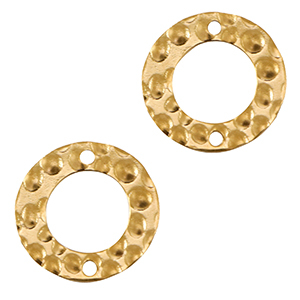 Breloques en acier Inox connecteur 15mm Dor&eacute;