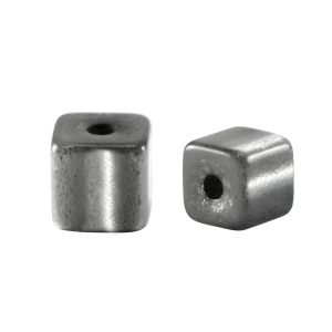 Perles Super polaris Elements Lucido cube 4mm Gris temp&ecirc;te