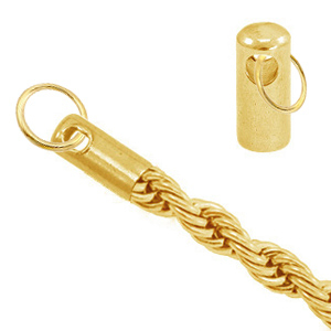 Appr&ecirc;ts en acier inox embout pour cha&icirc;ne maille jaseron twist dor&eacute;