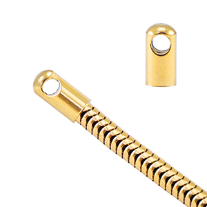 Appr&ecirc;ts en acier Inox embout pour cha&icirc;ne maille jaseron serpentine &Oslash;3.4mm Dor&eacute;