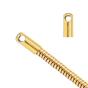 Appr&ecirc;ts en acier Inox embout pour cha&icirc;ne maille jaseron serpentine &Oslash;2.5mm Dor&eacute;