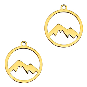 Breloques en acier Inox montagne Dor&eacute;