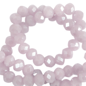 Perles &agrave; facettes 4x3mm disque Heishi Lavande brouillard-pearl shine coating