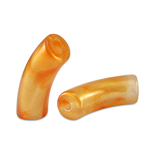 Perles tubes acryliques brillante Orange dor&eacute;