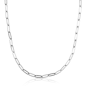 Colliers en acier Inox cha&icirc;ne maille Argent&eacute;
