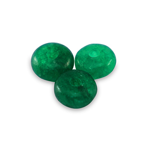 Pierres naturelles Calc&eacute;doine rondelles 4mm Vert classique