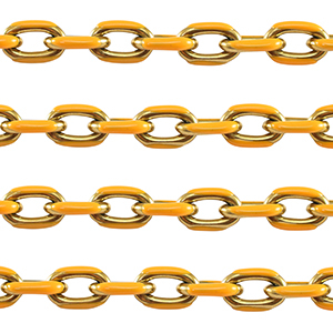 Appr&ecirc;ts en acier Inox cha&icirc;ne maille jaseron maille for&ccedil;at Dor&eacute;-orange