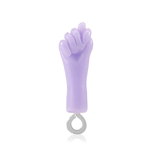 Pendentifs en r&eacute;sine "Mano Fico" Lilas pur-argent&eacute;