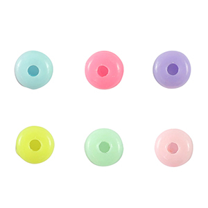 Perles aspect acrylique disque Multicolore pastel