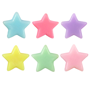 Perles aspect acrylique &eacute;toile Multicolore pastel
