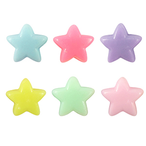 Perles aspect acrylique &eacute;toile Multicolore pastel