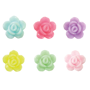 Perles aspect acrylique rose Multicolore pastel