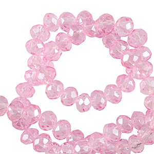Perles &agrave; facettes 4x3mm disque Heishi Rose azal&eacute;e
