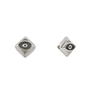 Perles en m&eacute;tal DQ losange avec &oelig;il Argent&eacute; antique (sans nickel)