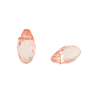 Perles acryliques goutte Rose saumon transparent