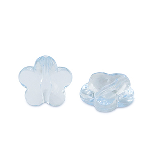 Perles acryliques fleur Bleu aquamarine transparent