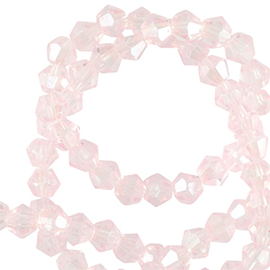 Perles &agrave; facettes bicone 4mm Rose palais
