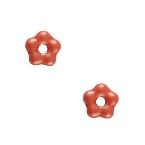 Perles tch&egrave;ques fleur 5mm Rouge corail