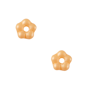 Perles tch&egrave;ques fleur 5mm Orange p&ecirc;che