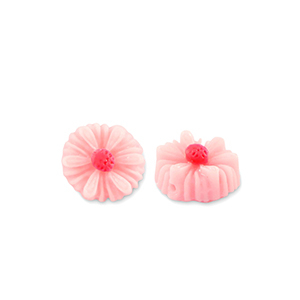 Perles en r&eacute;sine fleur 8mm Rose