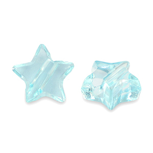 Perles acryliques &eacute;toile Transparent bleu turquoise