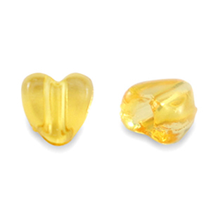 Perles acryliques c&oelig;ur Transparent jaune spectra