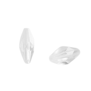 Perles acryliques ovale facett&eacute;es Transparent