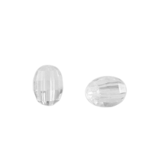 Perles acryliques ovale facett&eacute;es Transparent