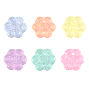 Perles acryliques fleur Multicolore transparent AB