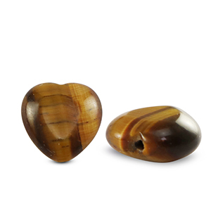 Pierres naturelles &OElig;il de tigre coeur Marron dor&eacute;