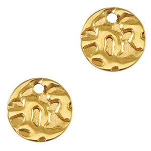 Breloques en acier Inox 10mm Dor&eacute;