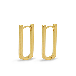 Appr&ecirc;ts en m&eacute;tal DQ boucles d'oreilles cr&eacute;oles ovale Dor&eacute; (sans nickel)