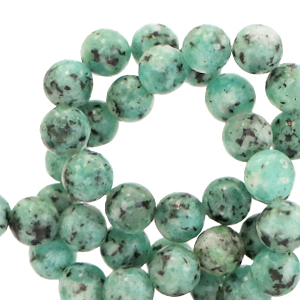 Pierres naturelles Jaspe Dalmatien 6mm Vert mousse clair