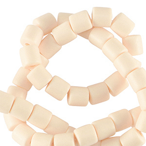 Perles en polym&egrave;re 6mm Rose cr&egrave;me