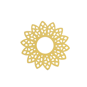 Breloques en acier Inox boh&egrave;mes fleur Dor&eacute;