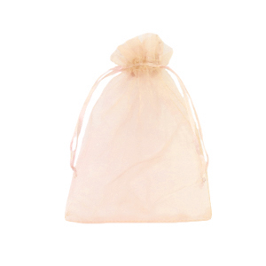 Sachet &agrave; bijoux en organza 10x12cm Abricot