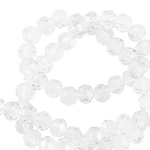 Perles &agrave; facettes 6x4mm disque Heishi Transparent