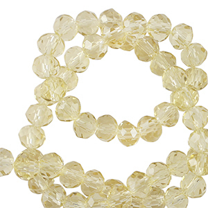 Perles &agrave; facettes 4x3mm disque Heishi Jaune Toscane