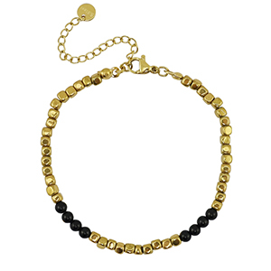 Bracelets en acier Inox Dor&eacute;-noir