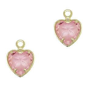 Pendentifs en verre Crystal Glass c&oelig;ur Rose-dor&eacute;