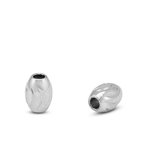 Perles en acier Inox 4x5mm Argent&eacute;